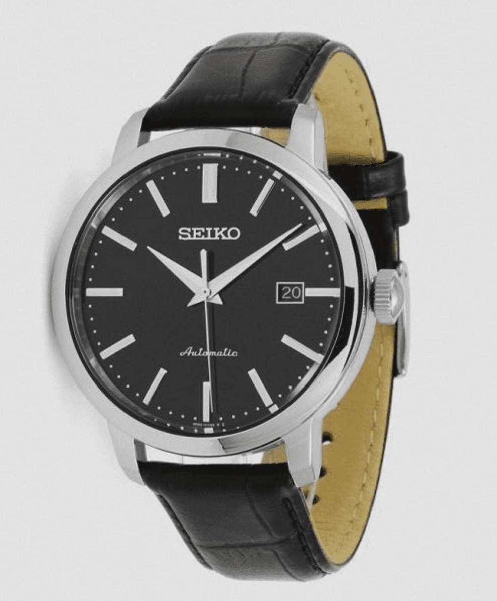 Seiko Presage Automatic SRPA27 SRPA27K1 Black Dial Leather Strap Mens