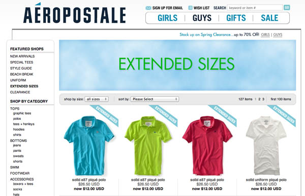 Aéropostale Men's Extended Sizes Might Be for You