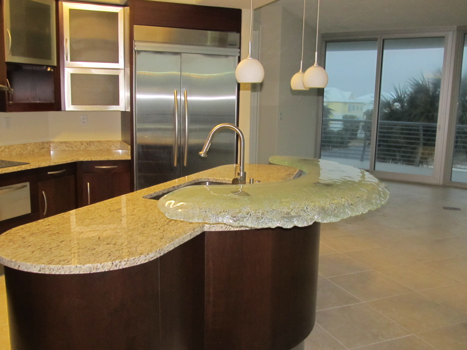 Kitchen Island with Glass Top Bar Chuck Barnes