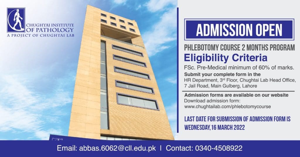 Phlebotomy Course Chughtai Lab