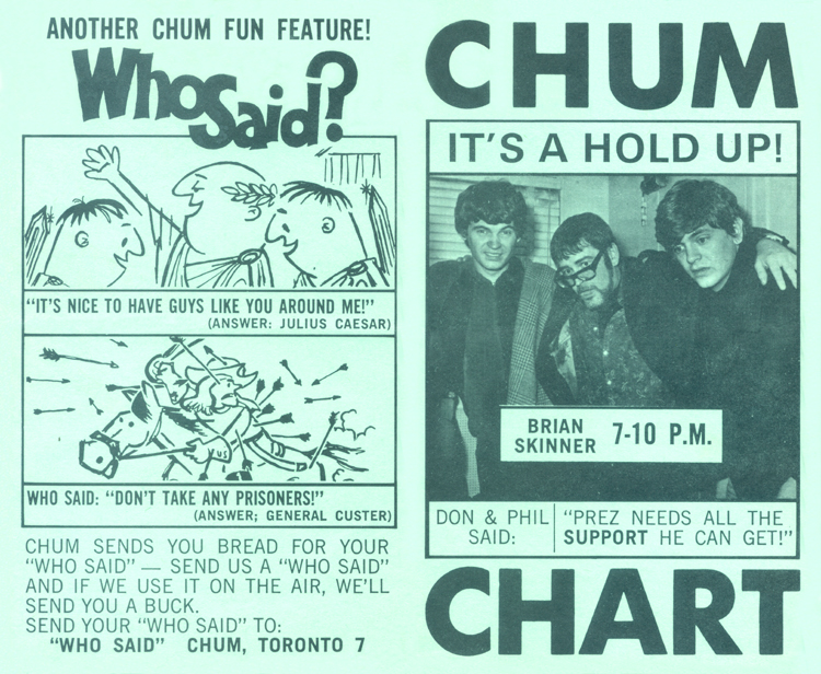 The CHUM Tribute Site 1968 charts