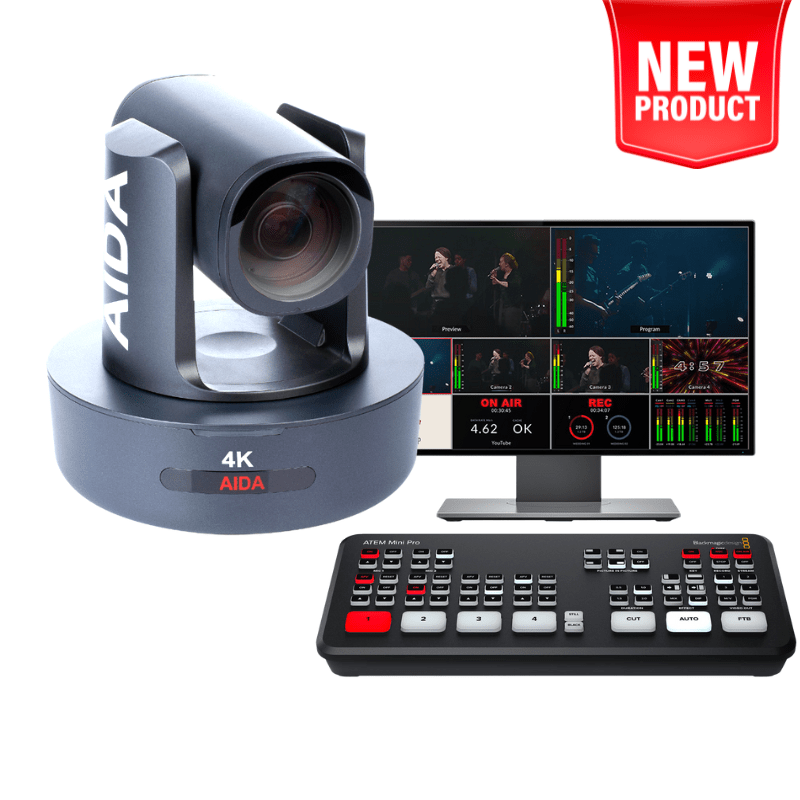 AIDA 1Camera 4K PTZ 30X Zoom Streaming Kit (ATEM Mini Pro) Church