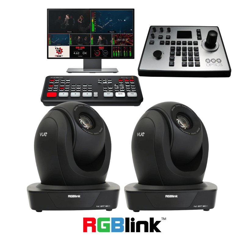 RGBlink Vue 20X PTZ 3Camera Streaming Kit Church Live Streaming