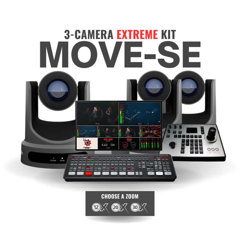 MoveSE 3Camera PTZ Streaming Kit (ATEM Extreme) Church Live