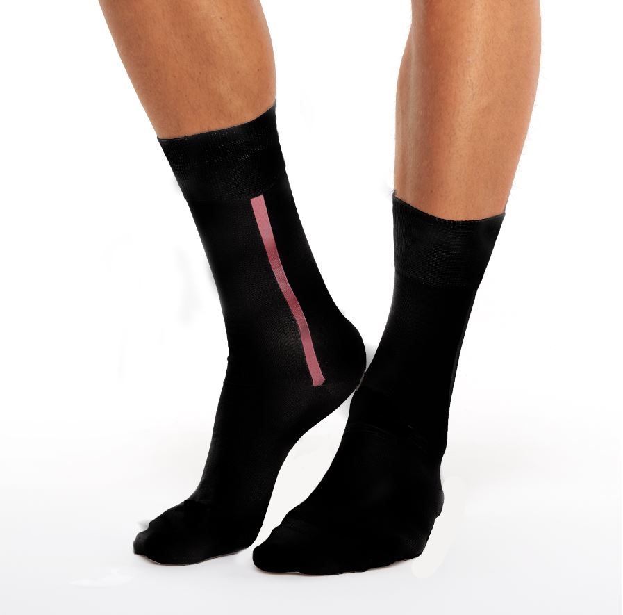Men’s mercerized cotton long socks black Chusette
