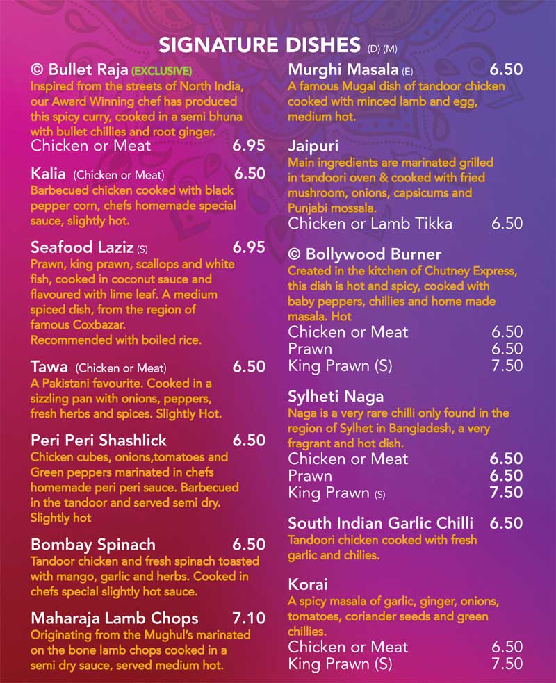 Takeaway Menu Chutney Express