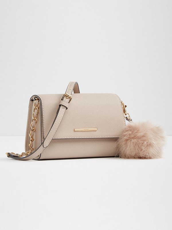 กระเป๋าสะพาย Aldo Astoewiel Crossbody Bag Neutral with Pom Pom กระเป๋า