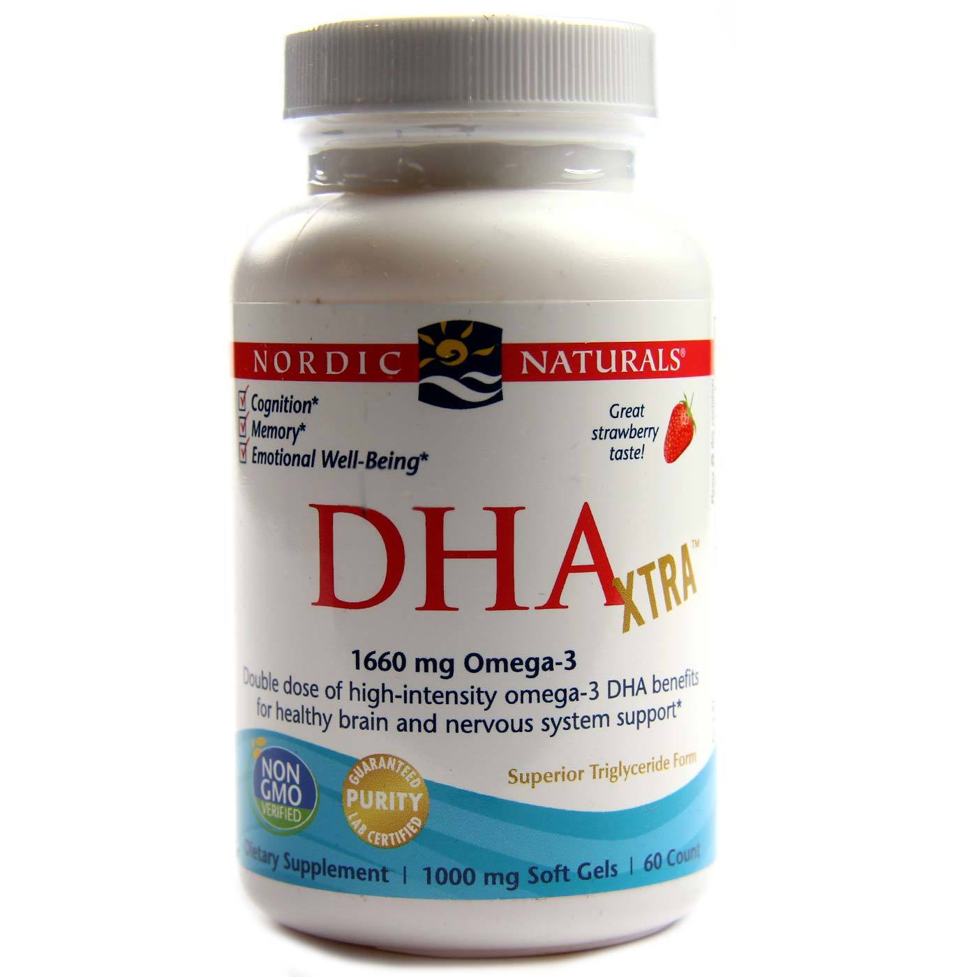 Comprar DHA Xtra 1660 mg Omega3 Nordic Naturals Morango 60 Cápsulas preço no Brasil suplemento