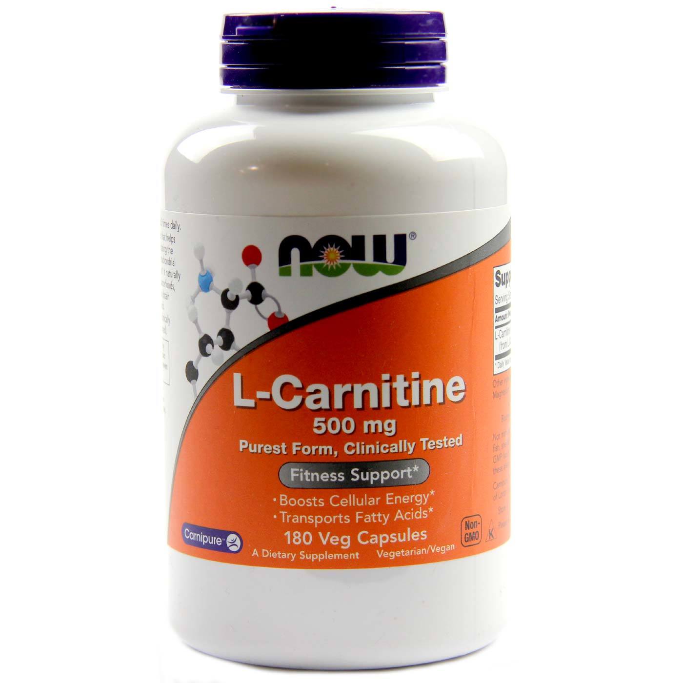 Comprar LCarnitina 500 mg Now Foods 180 Cápsulas Vegatarianas preço no