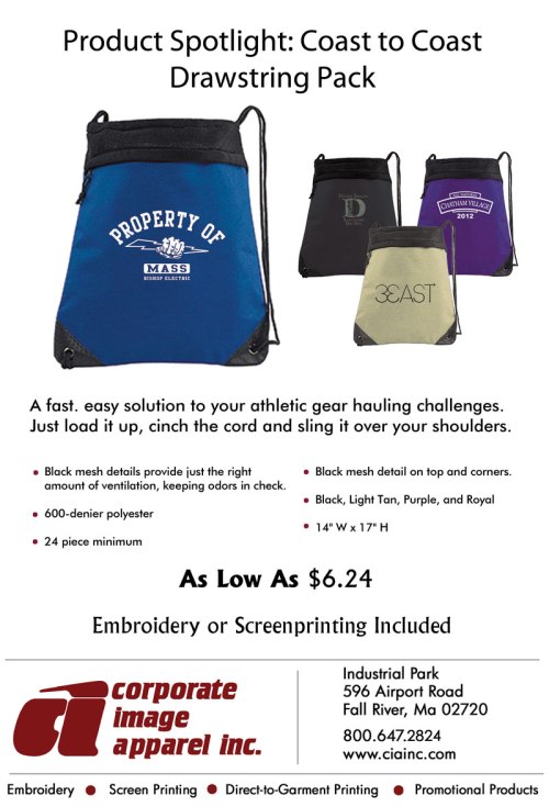 Product Spotlight Coast to Coast Drawstring Pack (th)ink & thread
