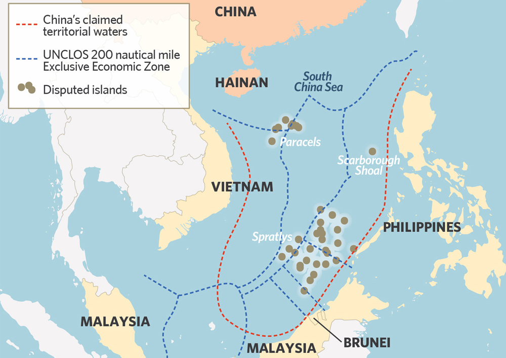 South China Sea location on the World Map