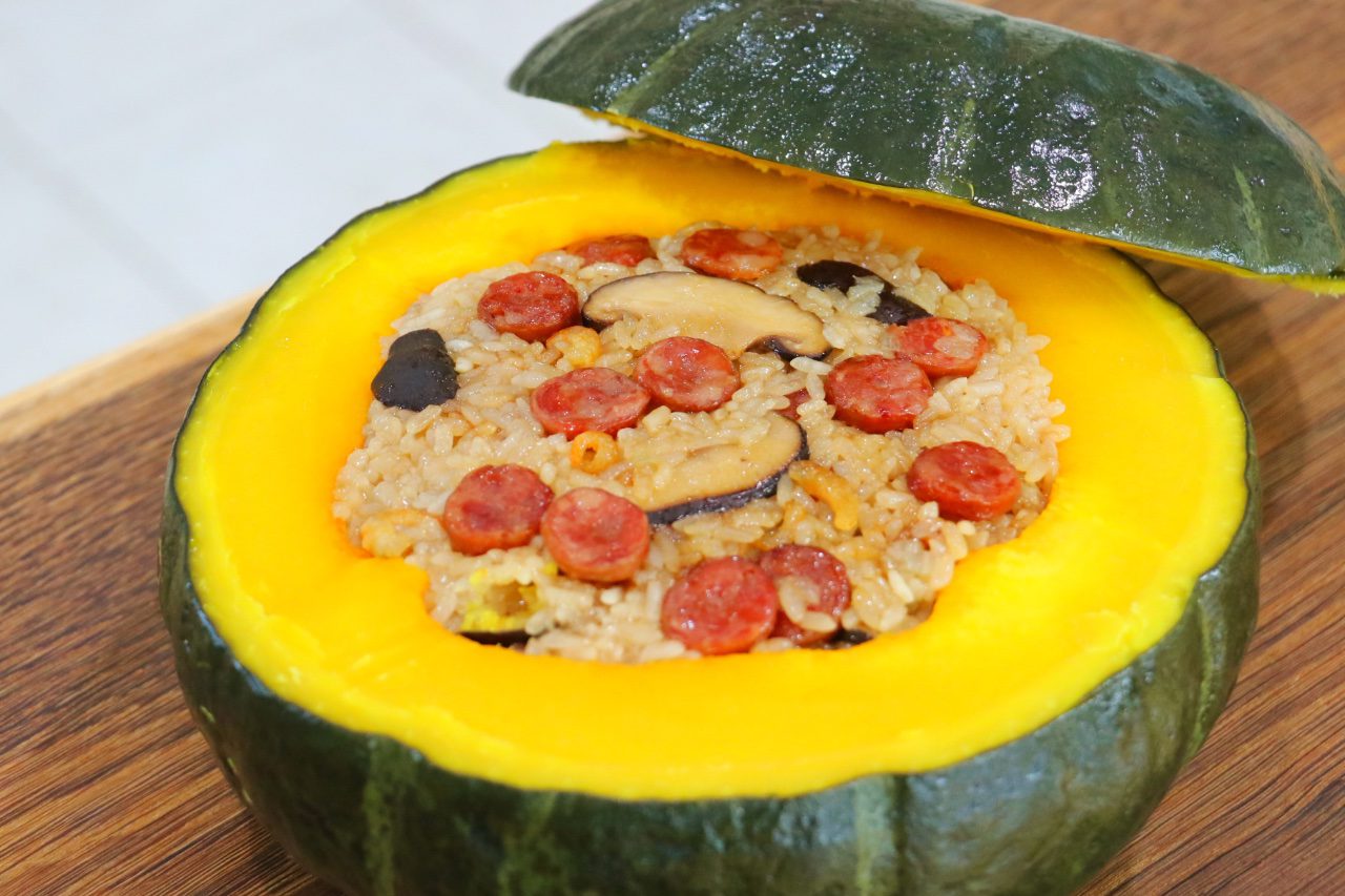 CiCi Li Sticky Rice Stuffed Japanese Pumpkin Recipe