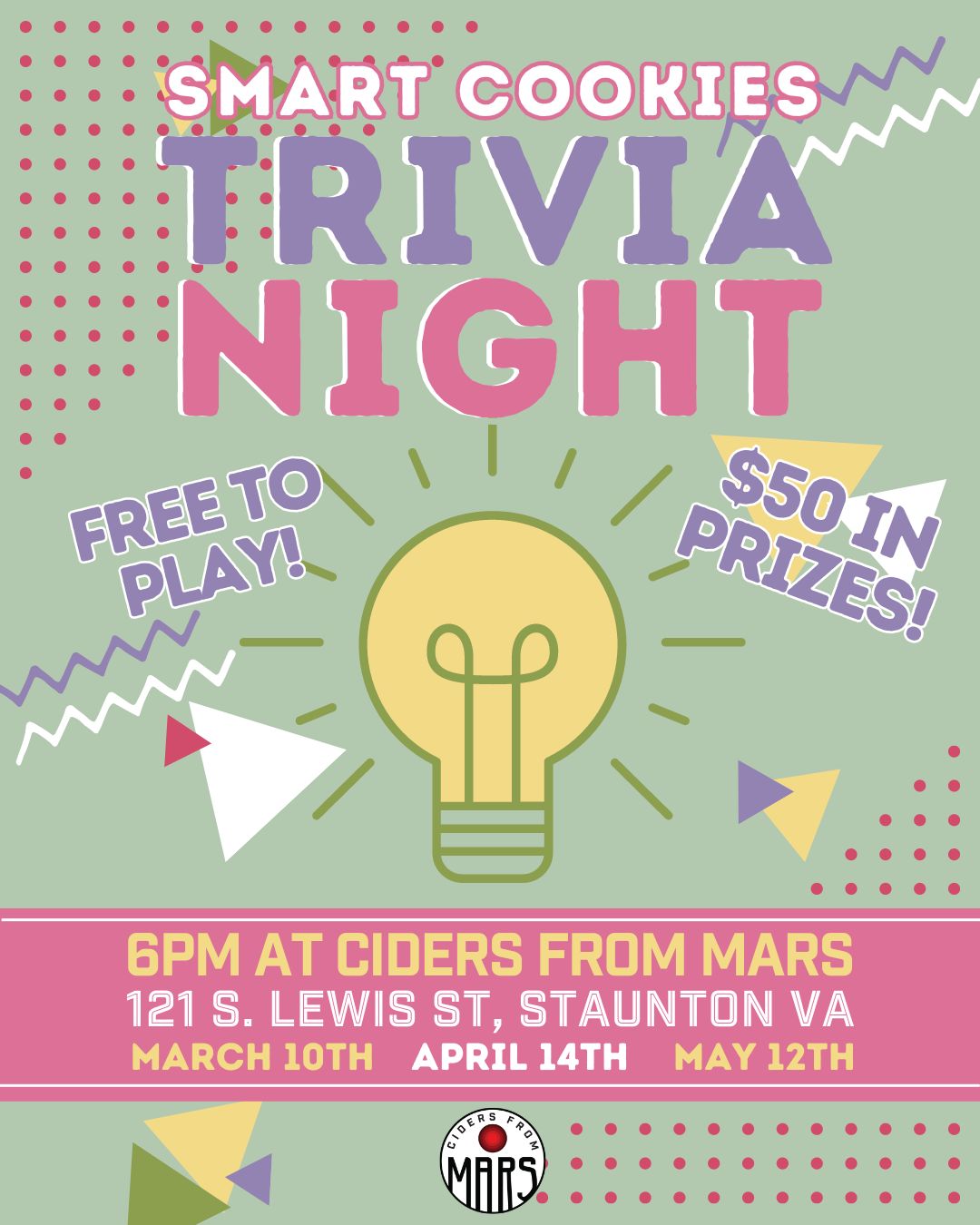 Smart Cookies Trivia Ciders from Mars