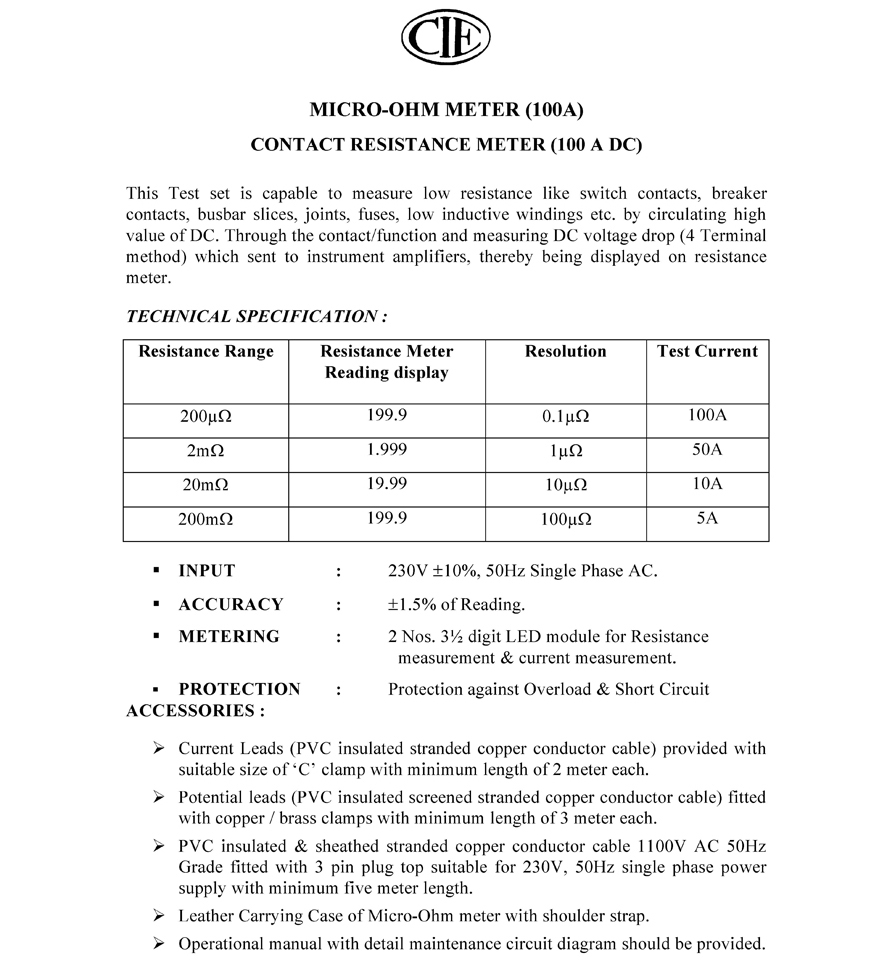 MICRO OHM METER – Cambridge Instruments & Engineering Co.