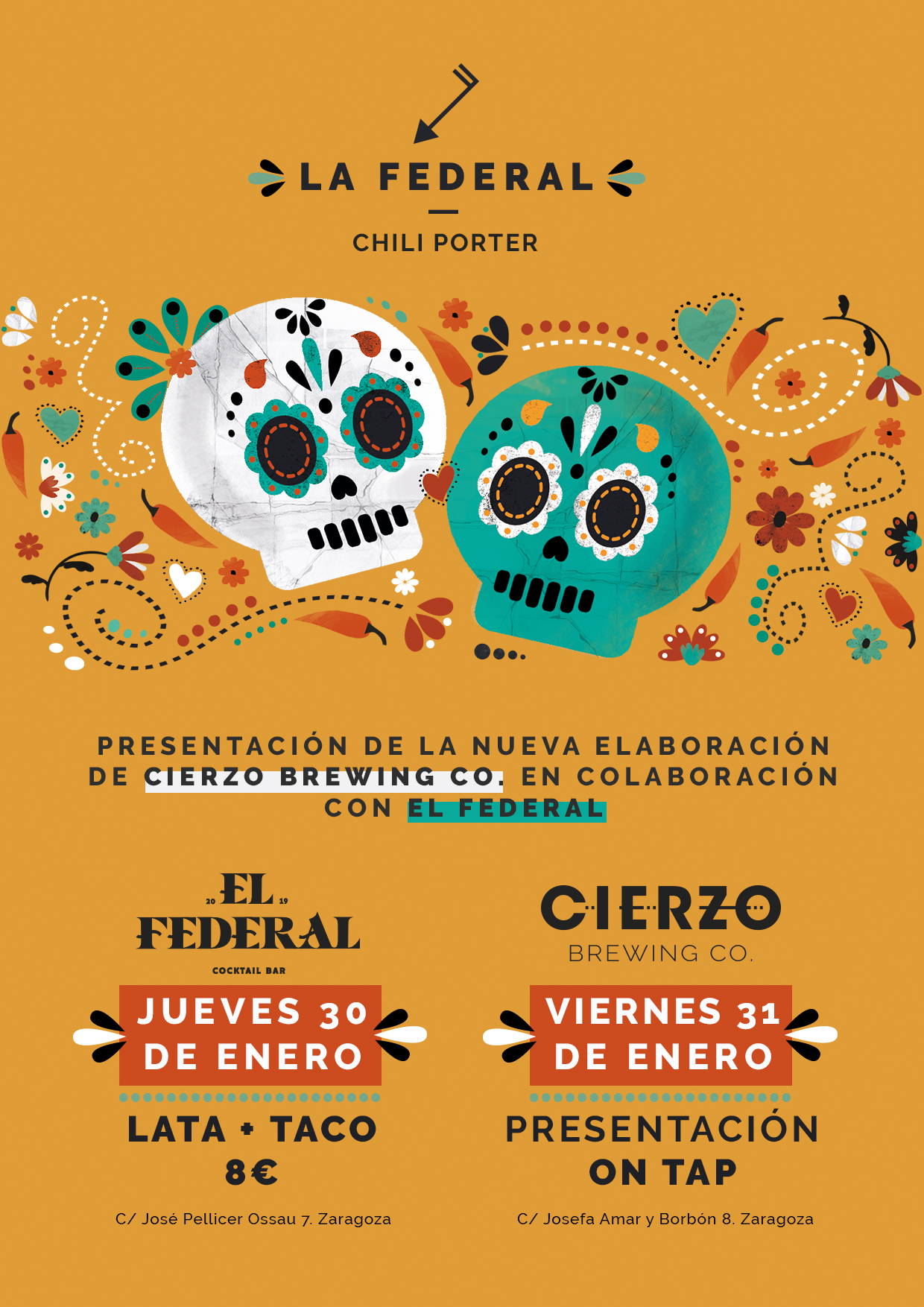Doble presentación de nuestra nueva Chili Porter Cierzo Brewing Co.