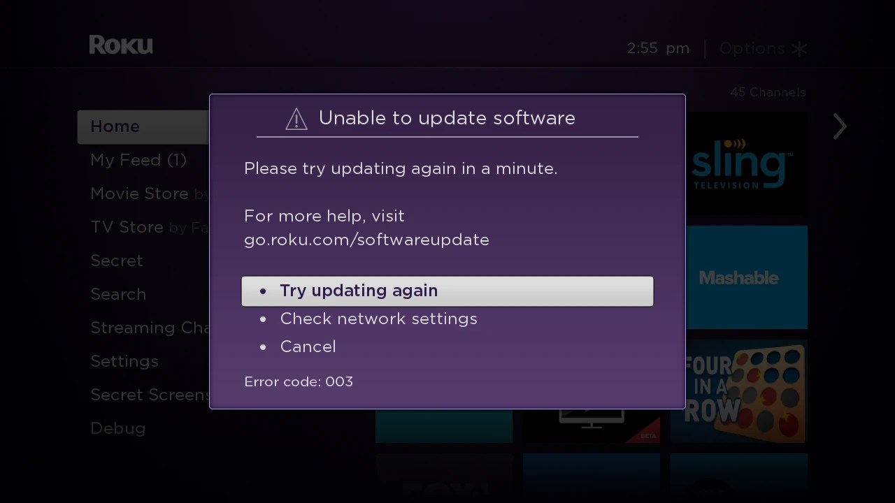 What to do if your Roku® streaming device is unable to update software Official Roku Support