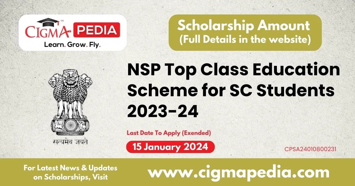NSP Top Class Education Scheme for SC Students 202324 Last Date