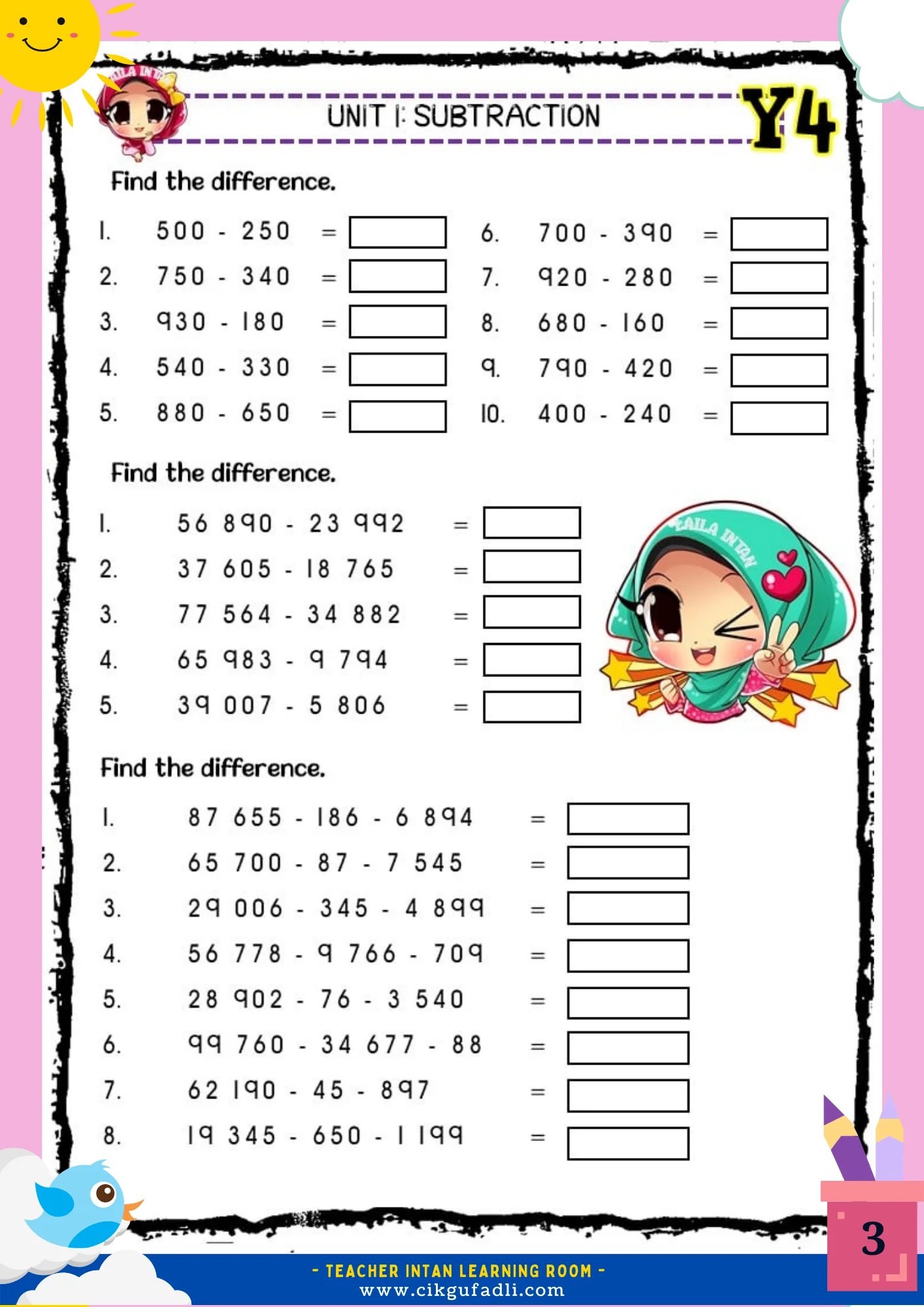 Mathematics Year 4 - Unit 1 Exercises - Cikgu Mohd Fadli Salleh Online