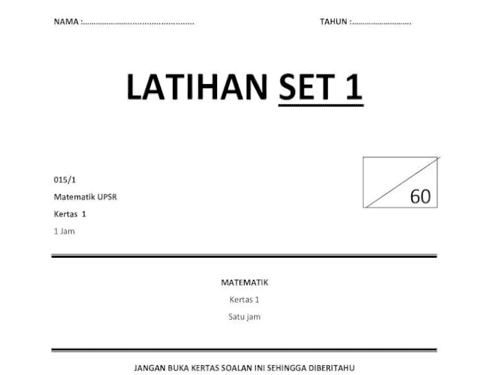 20+ Printable UPSR, PT3, SPM Mathematic & Add Math Exam Papers Cikgu ZZ