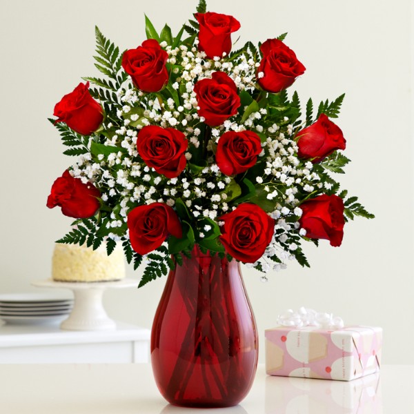 One Dozen Long Stemmed Red Birthday Roses