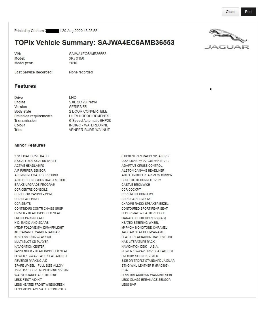 Access build sheet via VIN? Page 6 Jaguar Forums