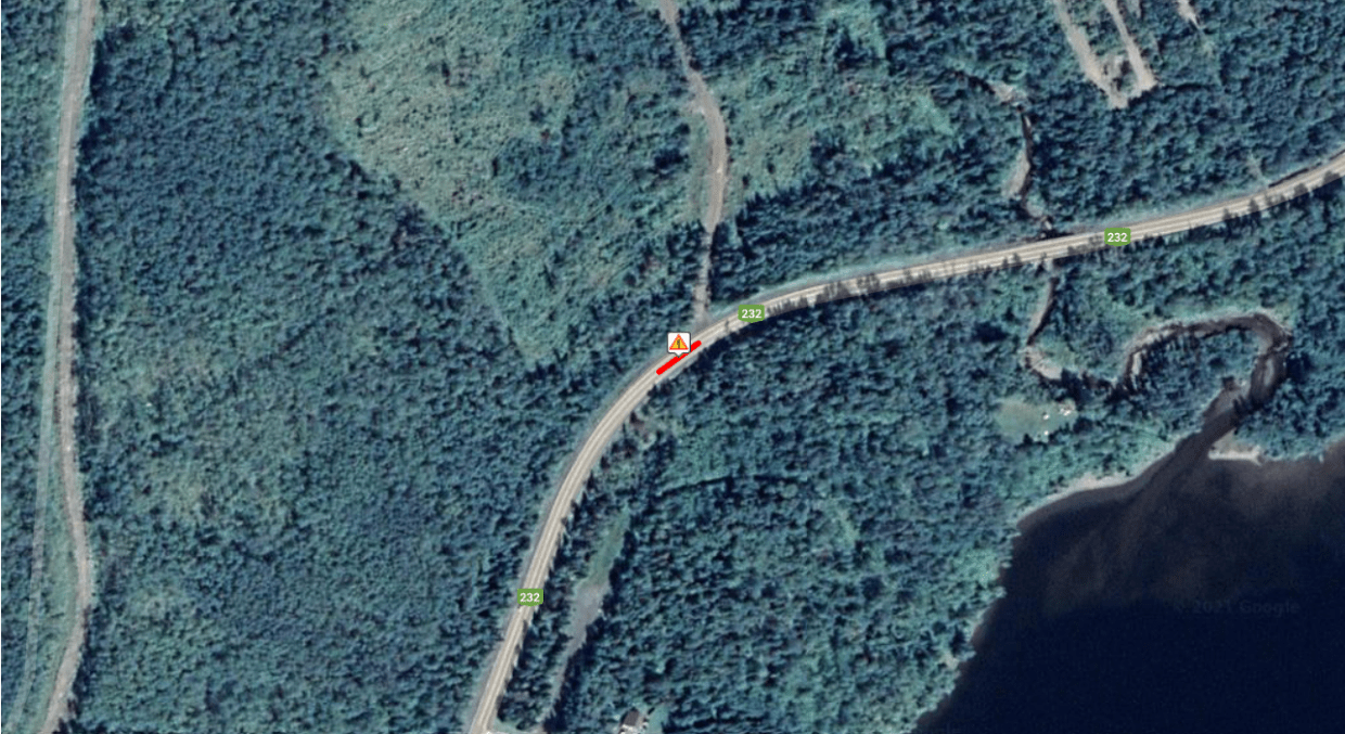 Grave accident sur la route 232 Est à TémiscouatasurleLac, un homme