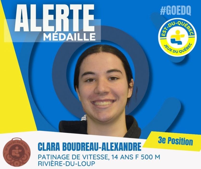 Un deuxième podium pour Clara BoudreauAlexandre TVA CIMT CHAU