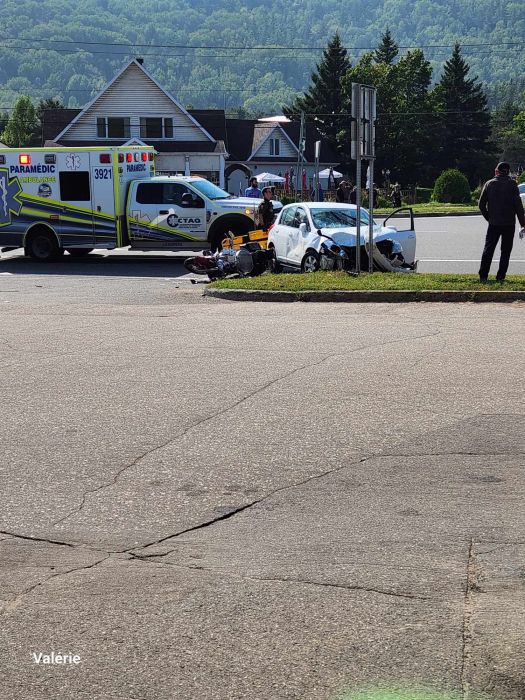 Grave accident impliquant une moto à BaieSaintPaul TVA CIMT CHAU