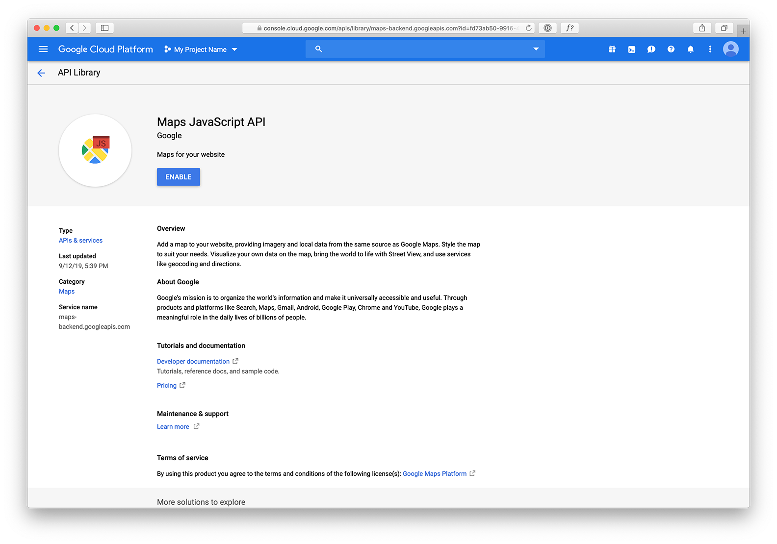 Google Maps API Credentials and Billing Cinch  Services