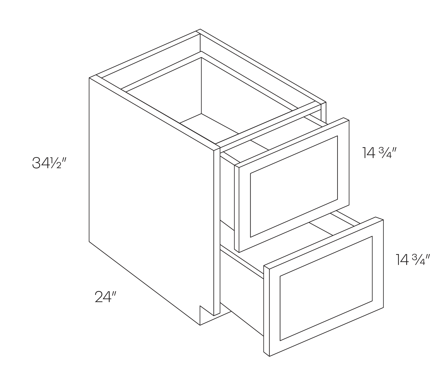 ELEGANT SMOKY GREY 2DRAWER BASE DB242 Cincinnati