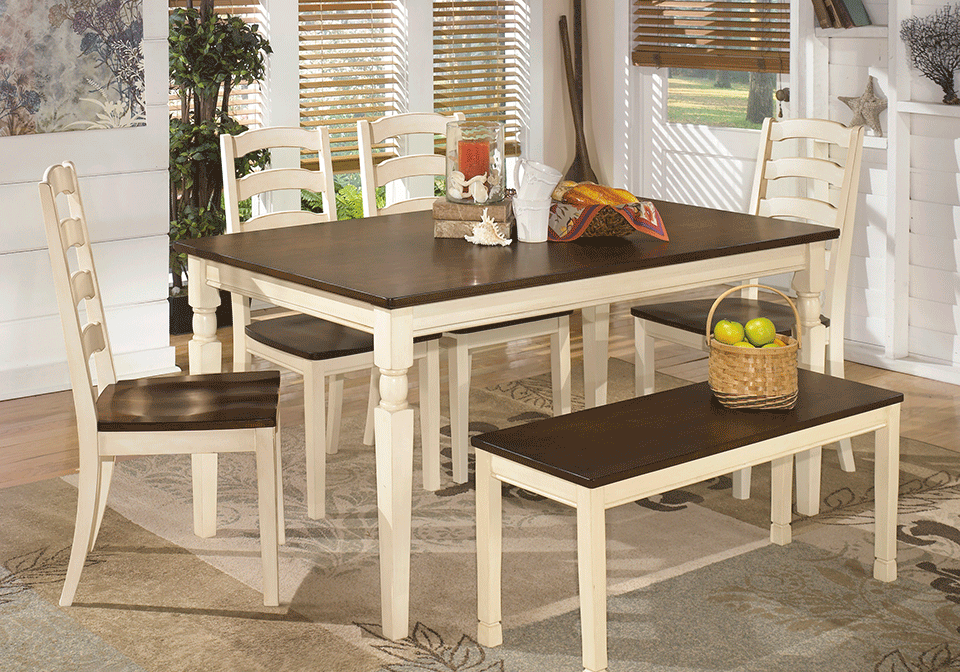 Whitesburg 6pc. Rectangular Dining Set w/ Bench Cincinnati Overstock