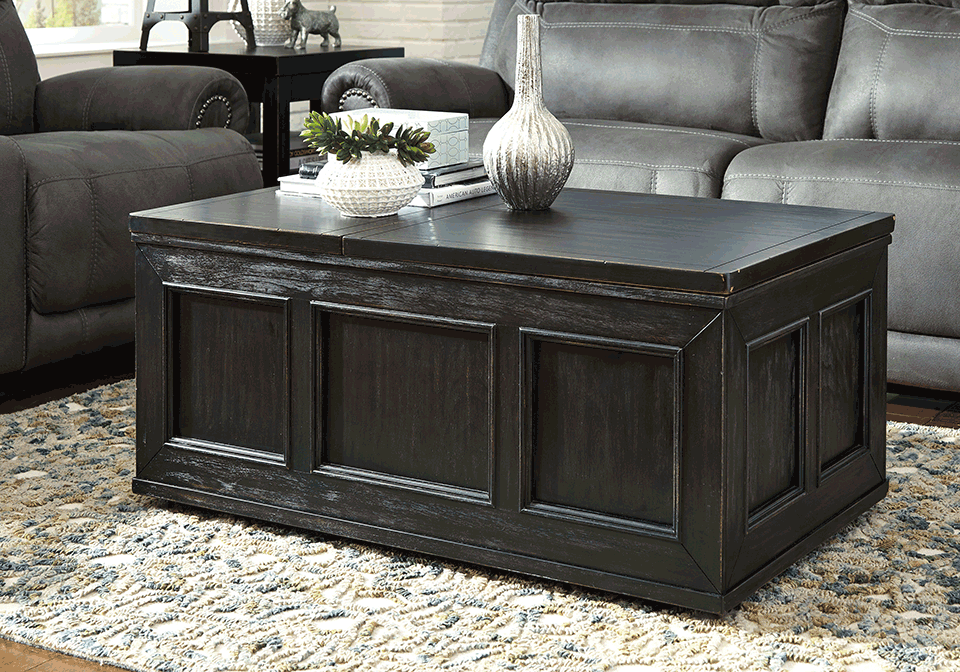 Gavelston Rubbed Black LiftTop Coffee Table Cincinnati Overstock