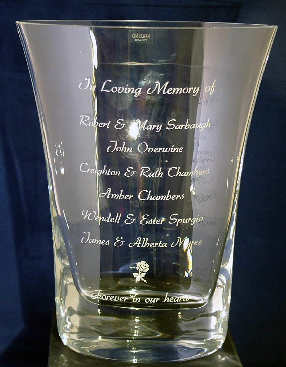 Memorial Vase Cincinnati Recognition Awards