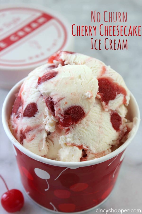 No Churn Cherry Cheesecake Ice Cream