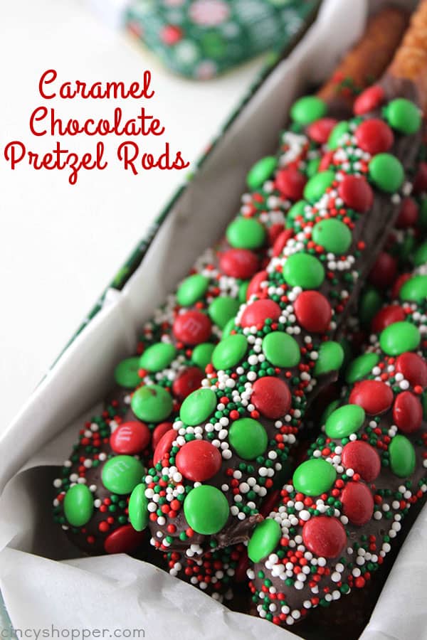 Caramel Chocolate Pretzel Rods