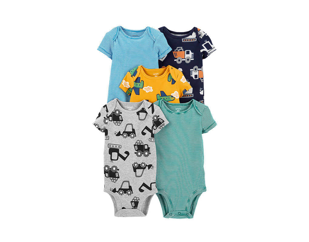 Carter's Baby Boy 5Pack Trucks and Airplane Bodysuit Set Cinderella