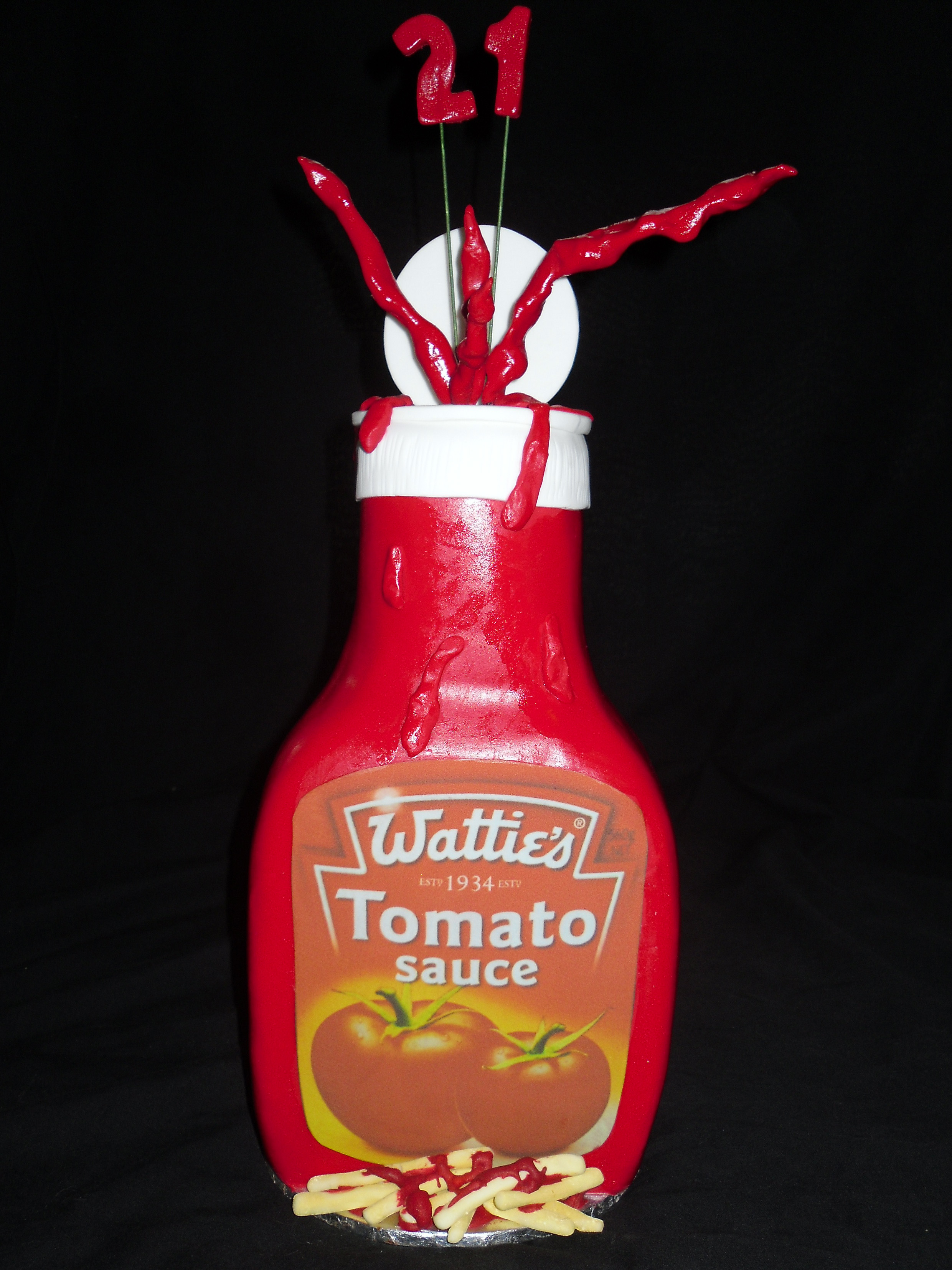Tomato Sauce Bottle Cake to Cindy's Cake Art