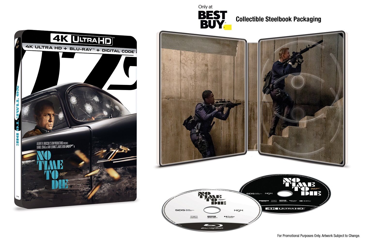 JAMES BOND NO TIME TO DIE 4K BLU RAY STEELBOOK CINE 3D MANIA