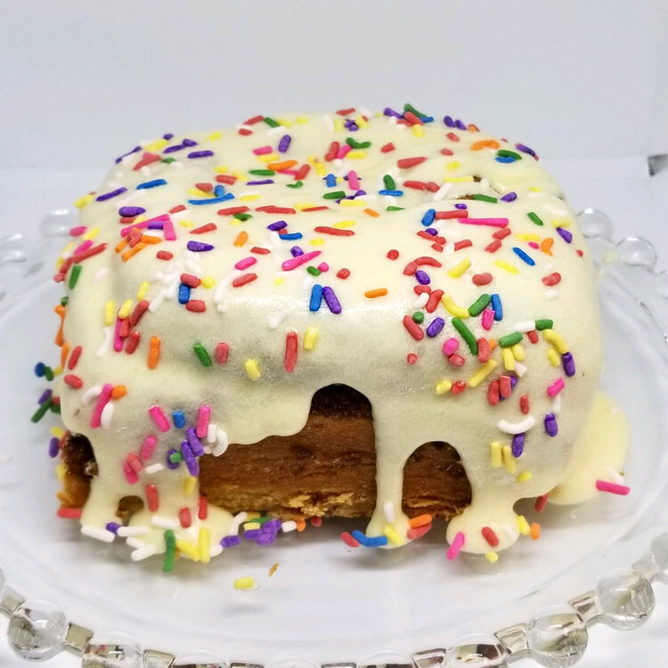 Birthday Cake Cinnamon Roll Cinnamom Bakery