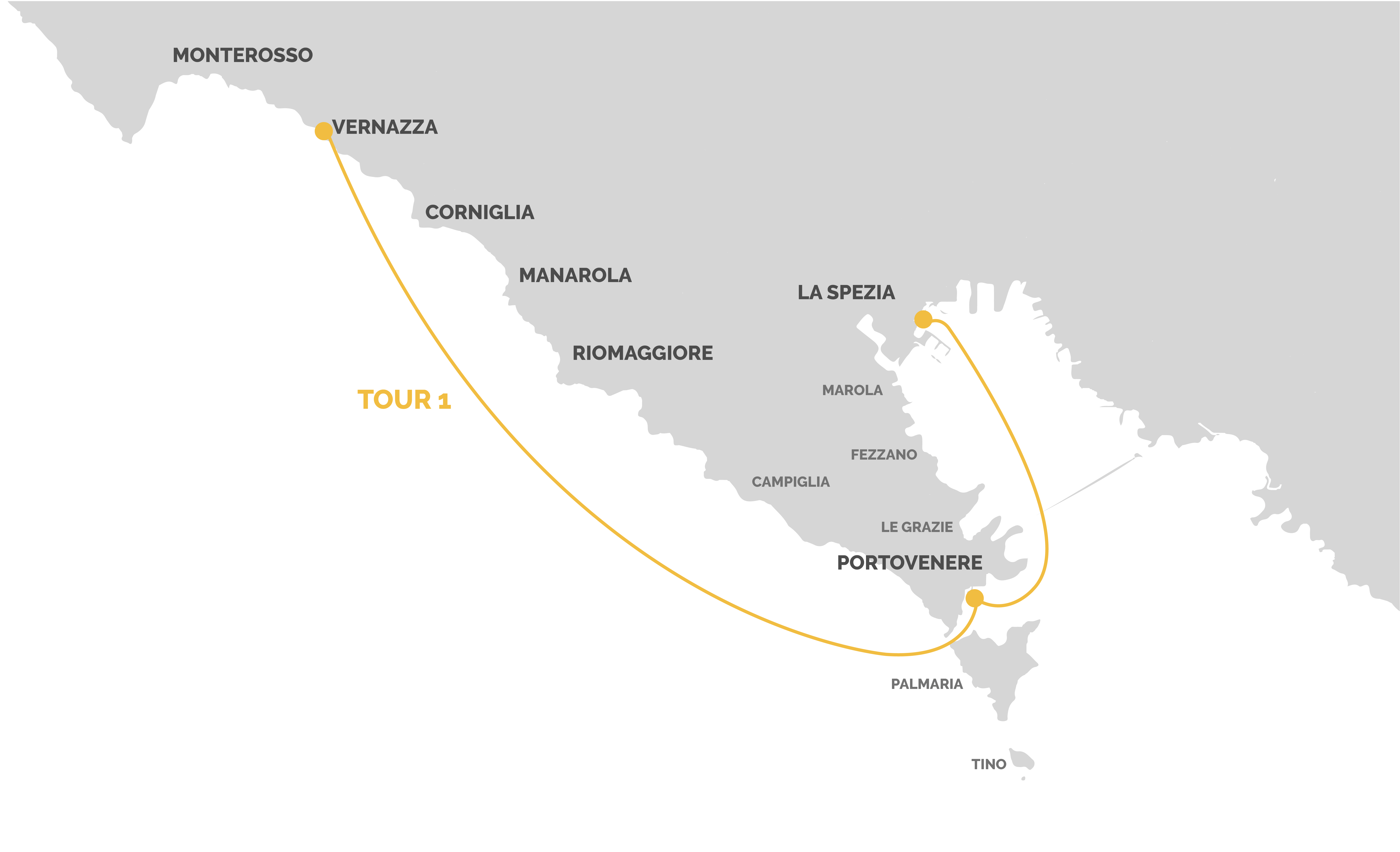Cinque Terre Ferry Map