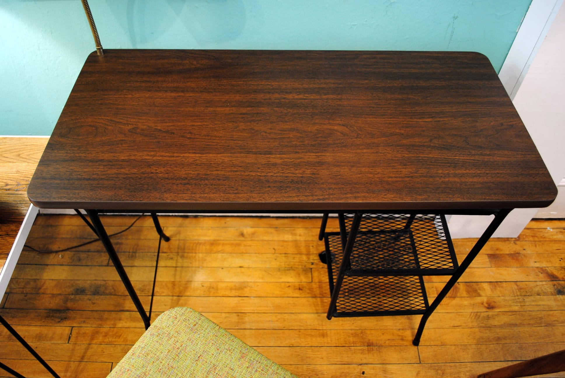 Mid Century Wrought Iron Student Desk Circa
