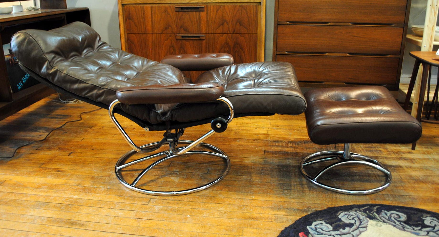Vintage Ekornes Stressless Lounge w/Ottoman**SOLD** Circa