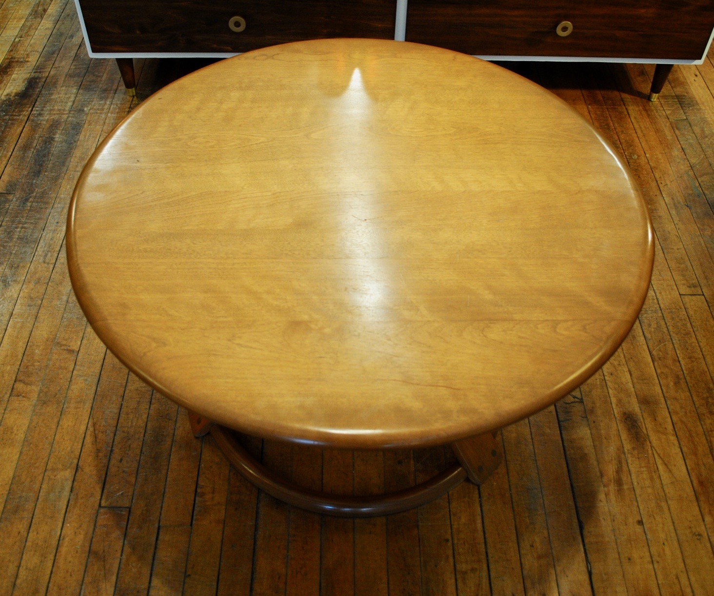 Heywood Wakefield Lazy Susan Round Coffee Table Circa