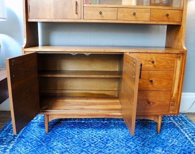 Kroehler Walnut Hutch 1960's Circa