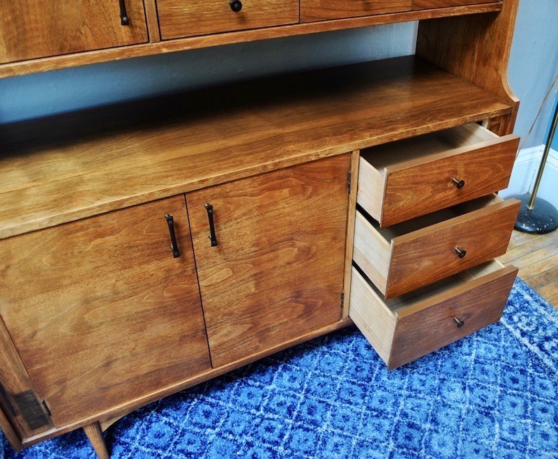 Kroehler Walnut Hutch 1960's Circa