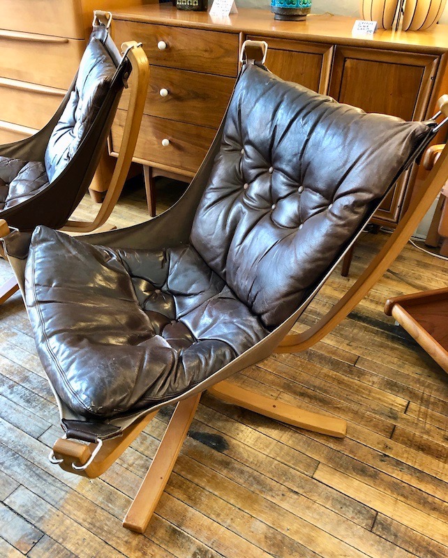 Pair of Scandinavian ‘Falcon’ Sling Chairs by Sigurd Ressell for Vatne MoblerNorway 1970’s Circa