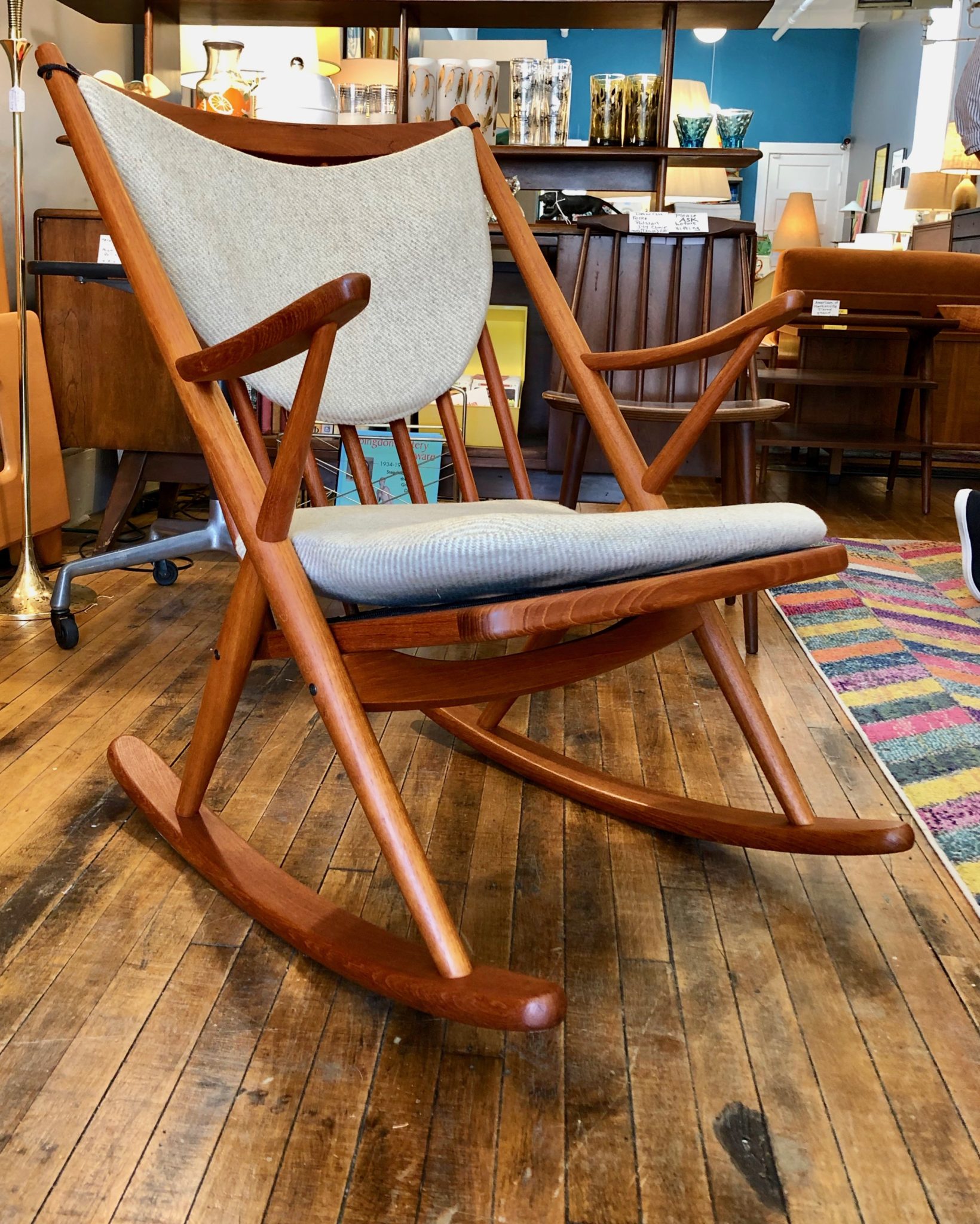 Danish Teak Rocking Chair by Frank Reenskaug Circa