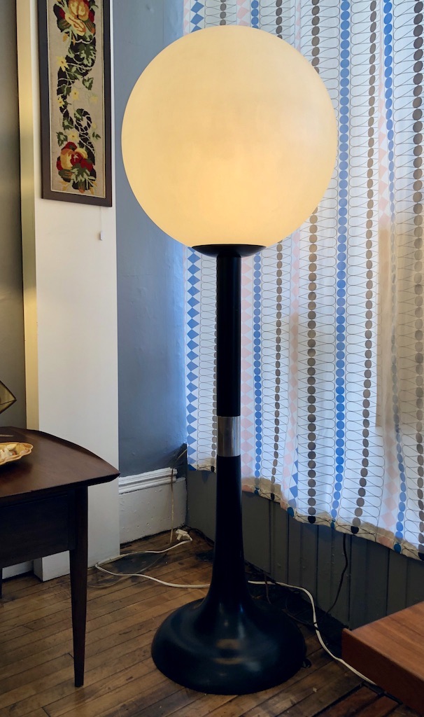 Rare Robert Sonneman ‘Lollipop’ Floor Lamp with 20″ Globe Circa
