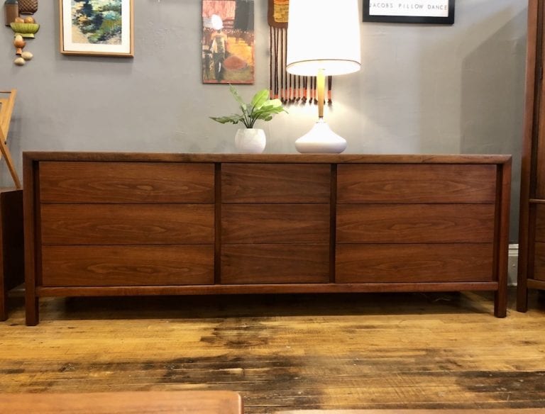 Extra Long Walnut 9 Drawer Lowboy/Dresser 1960’s Circa