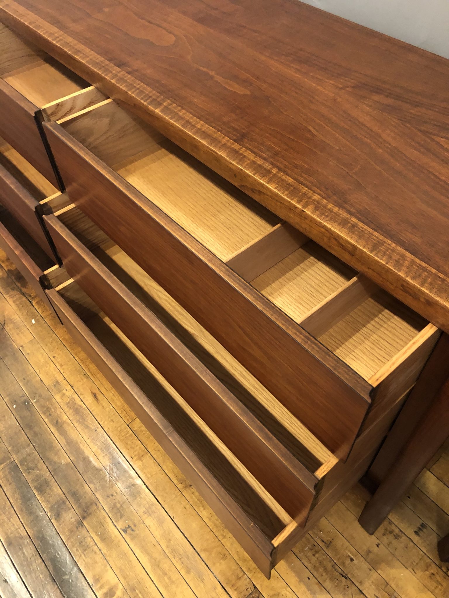 Extra Long Walnut 9 Drawer Lowboy/Dresser 1960’s Circa
